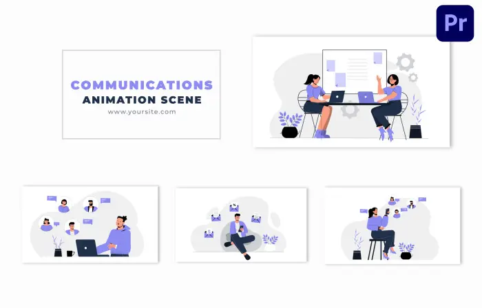 Digital Technology Communication Character Design Animation Scene